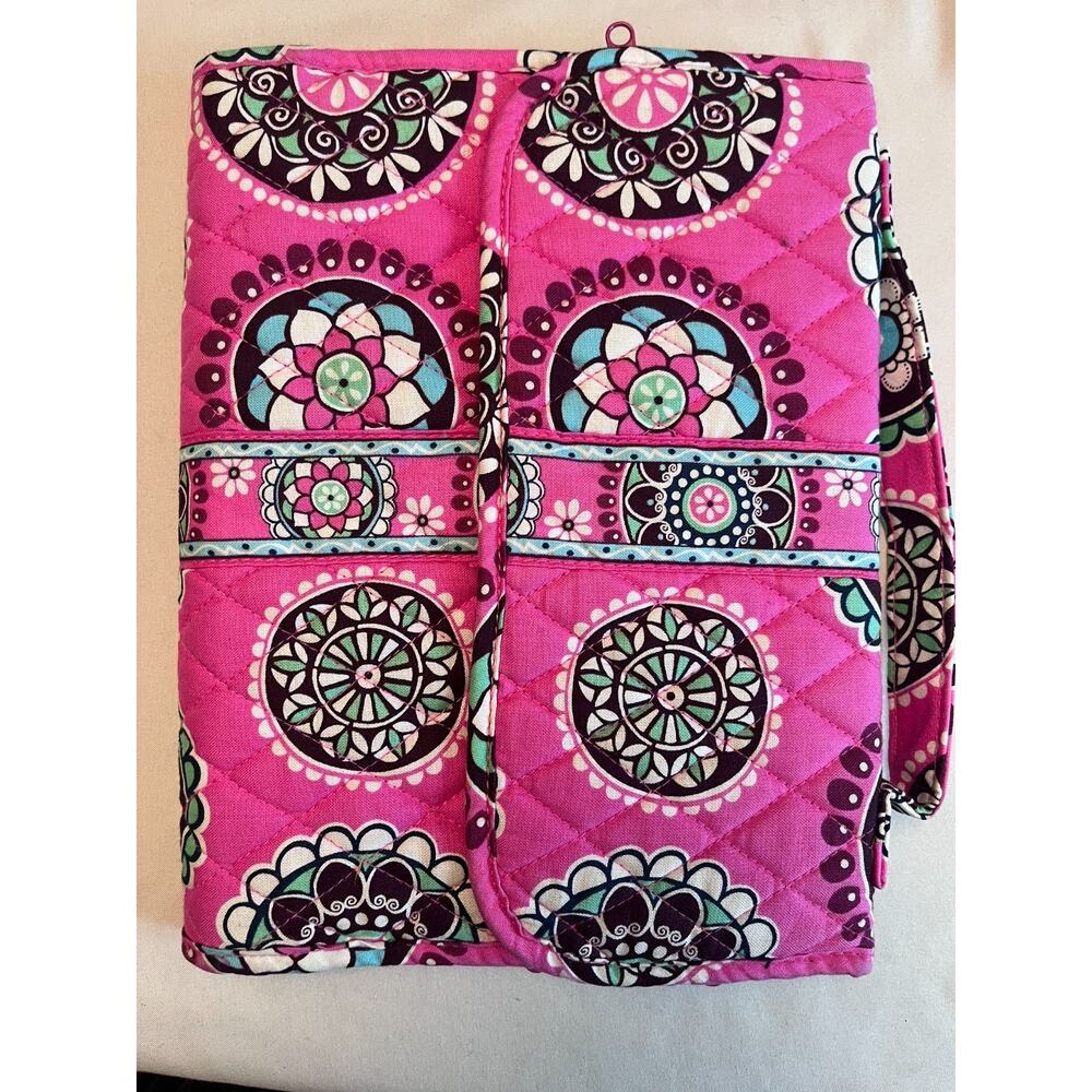 VERA BRADLEY Folding Cosmetics/Jewelry Storage Case, EUC Pink Cupcake Retired